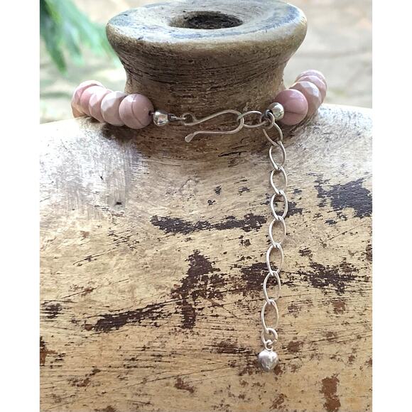 Jay King Necklace Sterling Silver and Pink Jasper Beaded - Picture 6 of 6